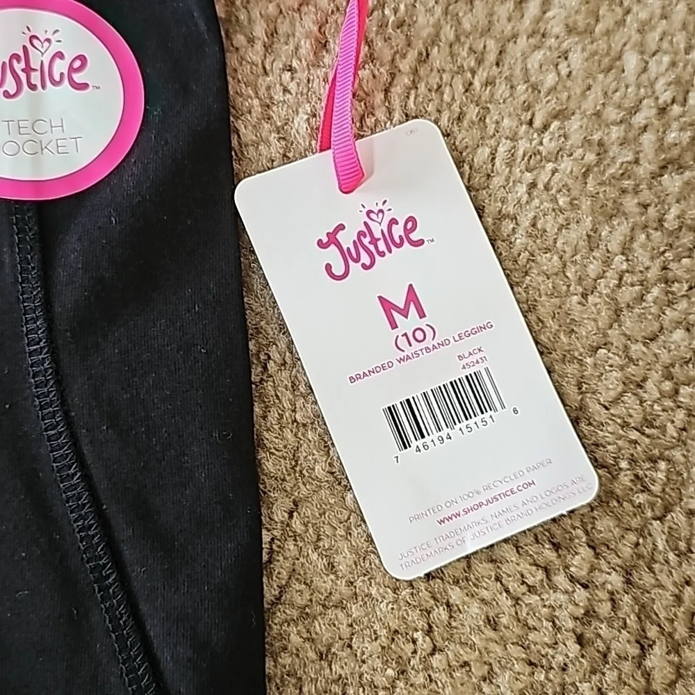 Girls Justice Black Legging Bundle Size Medium